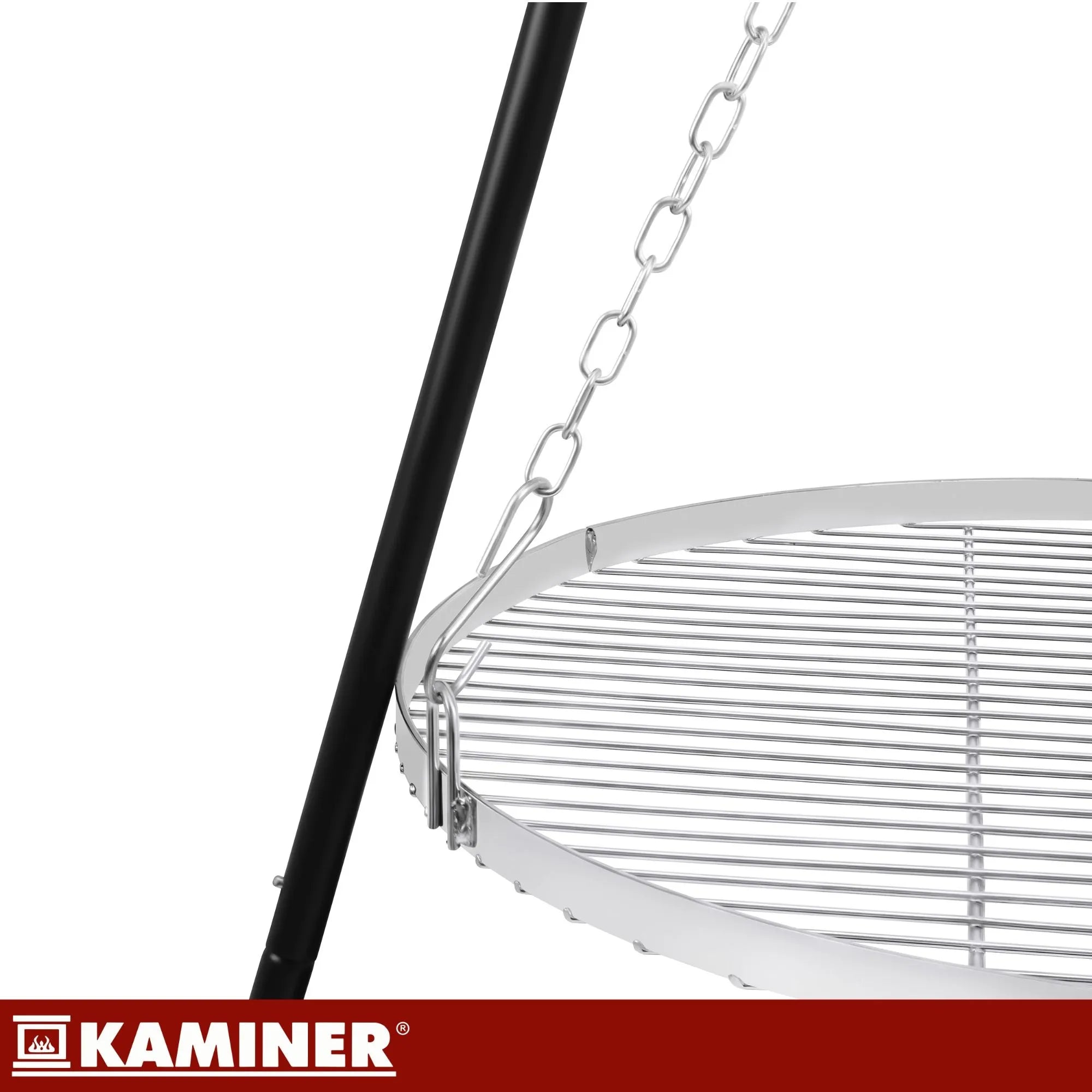 Trebensgrill med Bålfad – Hængegrill med 58 cm Grillrist & Justerbar Højde