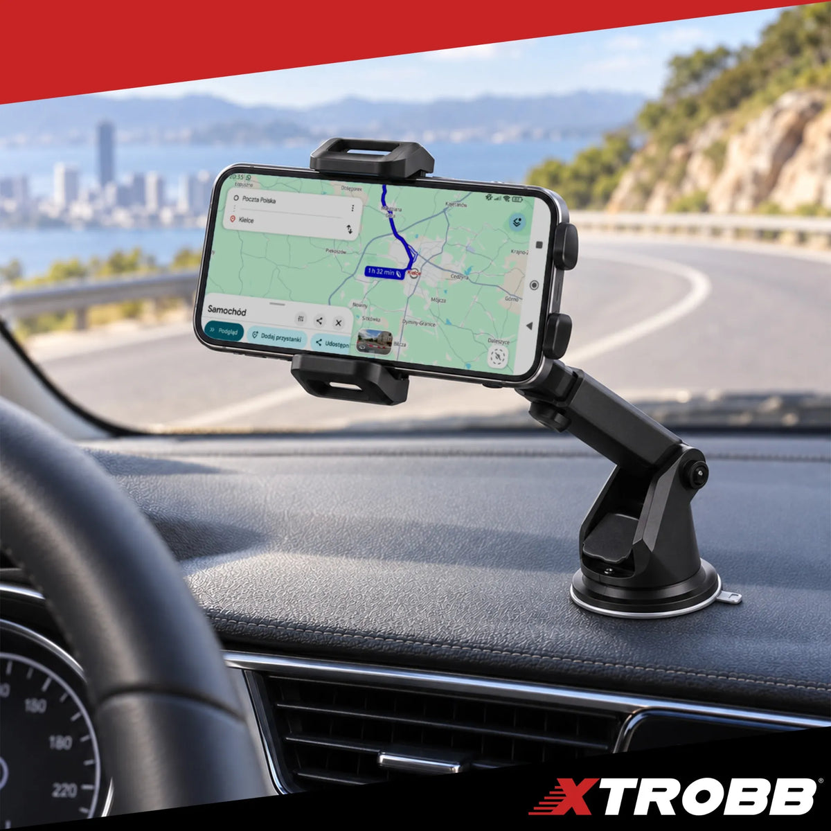 Telescopic Car Phone Mount with Suction Cup