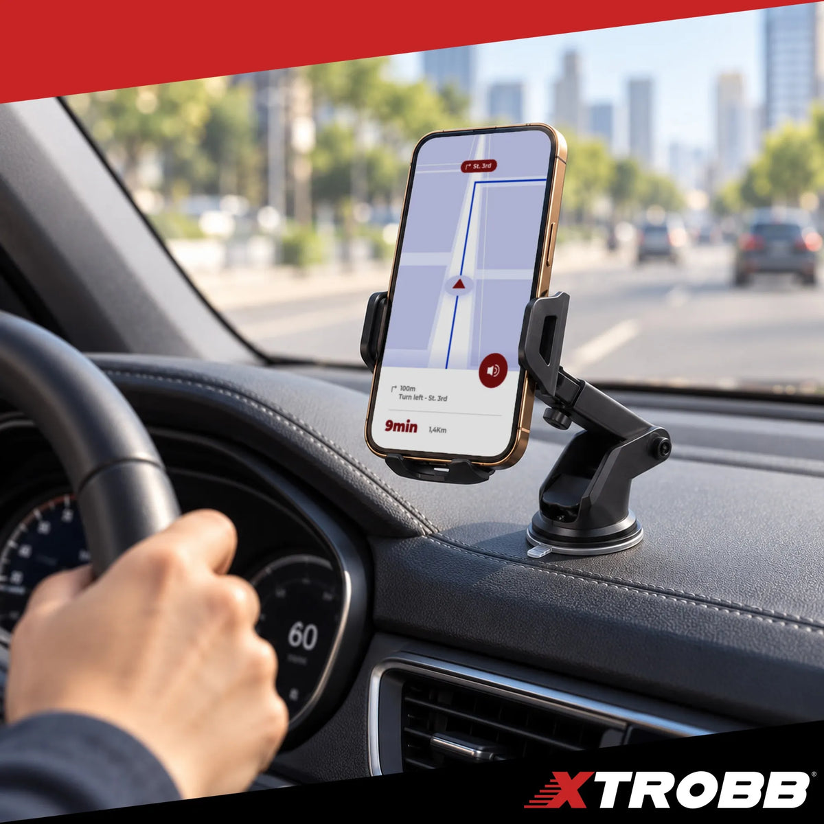 Telescopic Car Phone Mount with Suction Cup