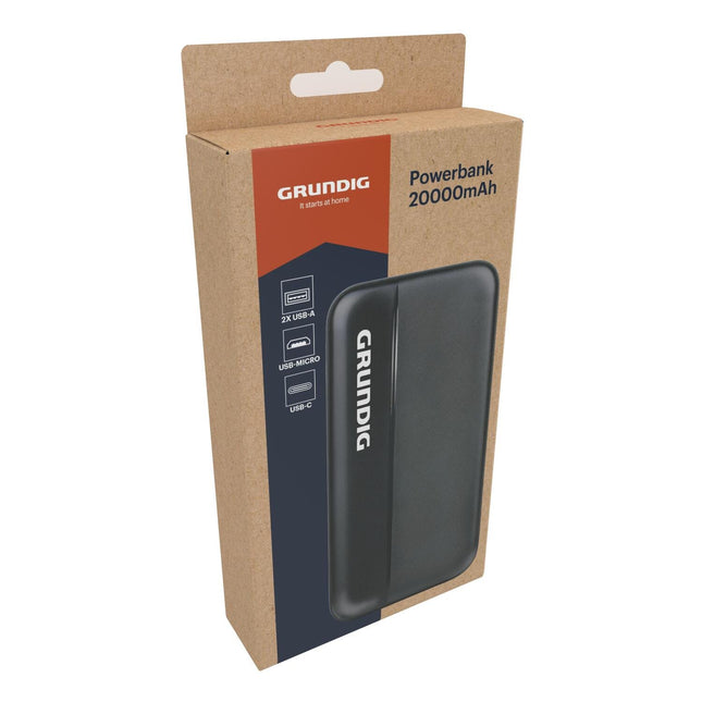 Grundig 20.000 mAh Powerbank  – Oplad på farten