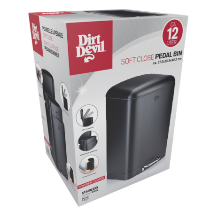 Dirt Devil Pedalspand med Soft Close – Fås i 6, 12 og 30 Liter (Sort)