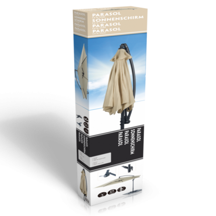 Hængeparasol Beige Ø3 m