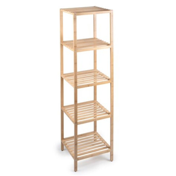 Badeværelsesreoler i BAMBUS - 5 hylder – Praktisk og Pladsbesparende Opbevaring