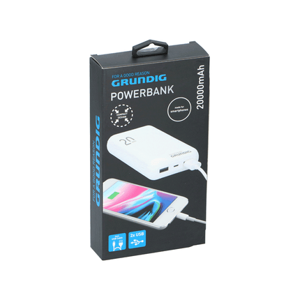 Grundig Powerbank 20000 mAh med Dobbelt USB-udtag
