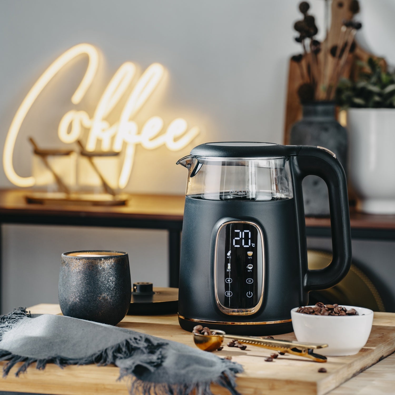 Elkedel  1,7L med Temperaturstyring og LED Display