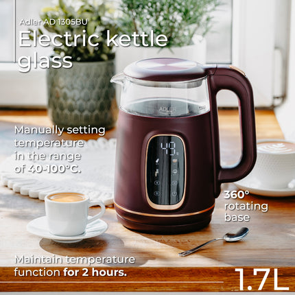 Elkedel med Temperaturstyring og LED Display - 1,7L