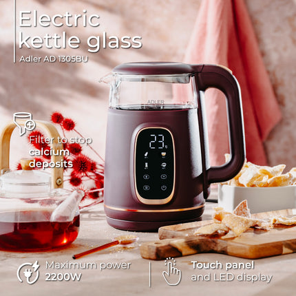 Elkedel med Temperaturstyring og LED Display - 1,7L