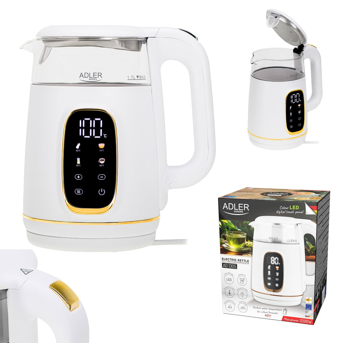 Elkedel 1,7L med Temperaturstyring og LED Display (Kopi)