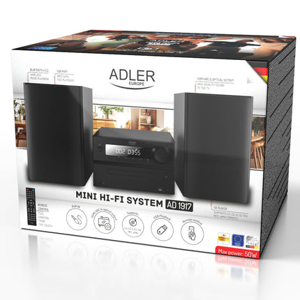 Mini Hi-Fi lydanlæg med Bluetooth, CD, USB & FM radio