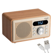 Clockradio med Bluetooth, FM Radio, Alarm & Genopladeligt Batteri