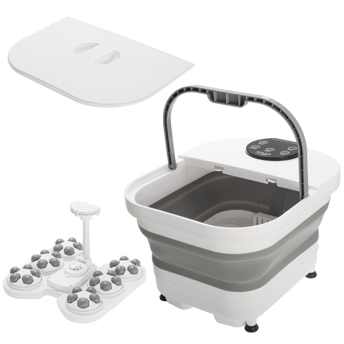 Sammenklappeligt Fodspa med Varme, Vandmassage & 6 Massageruller