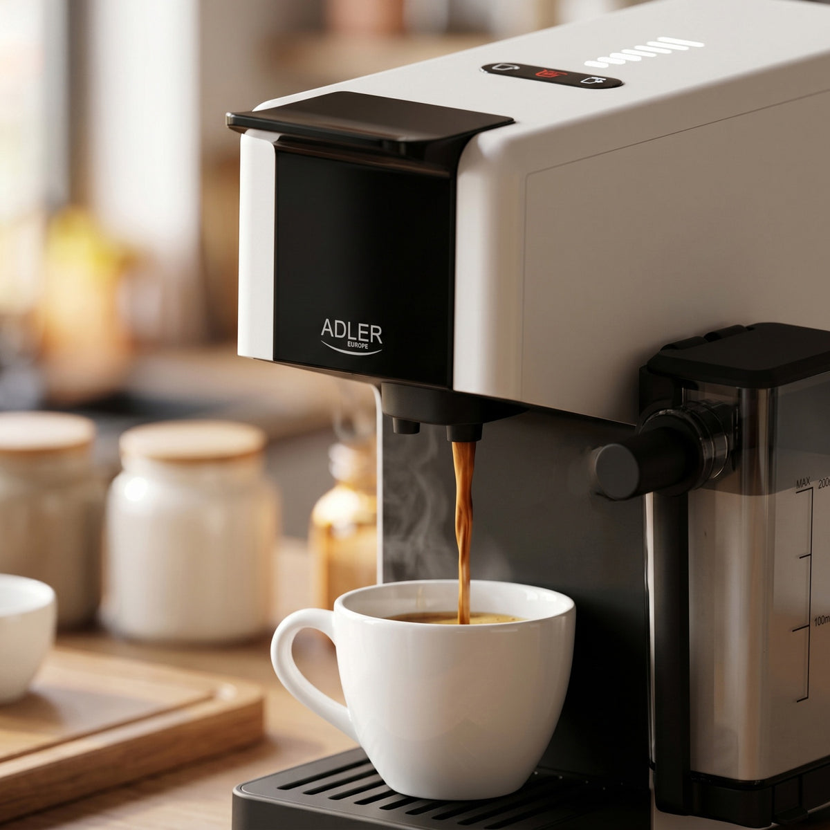 Multikapsel Kaffemaskine med Mælkeskummer – 20 Bar & 1400W