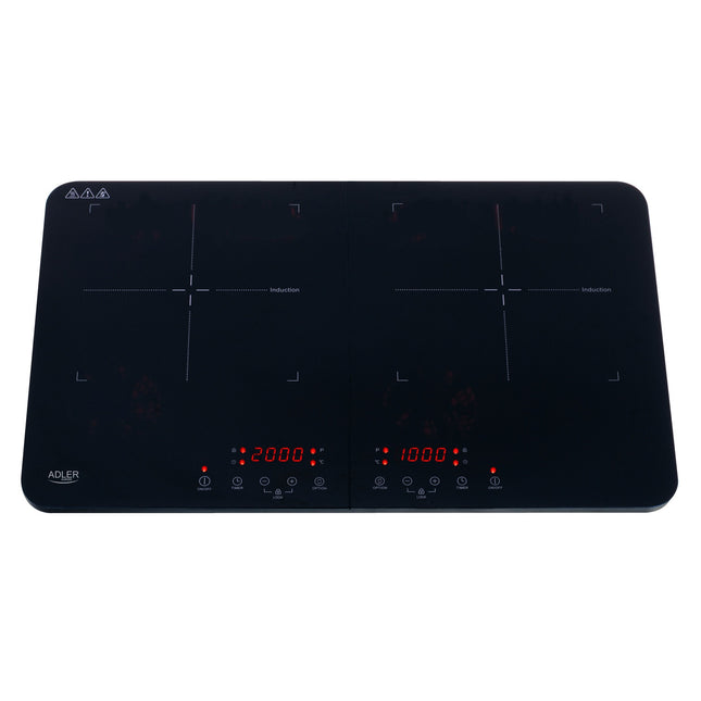 Induktionskogeplade, dobbelt – med Touch Display og Timer