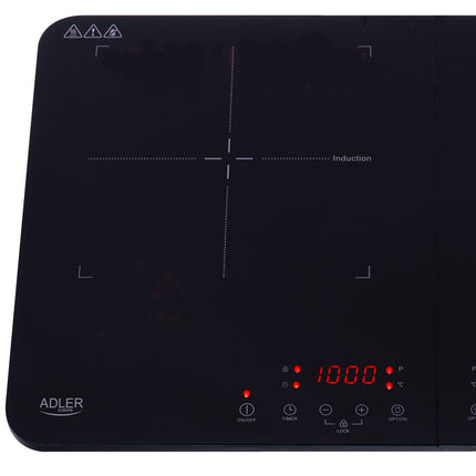 Induktionskogeplade, dobbelt – med Touch Display og Timer