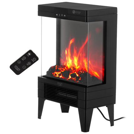 Elektrisk LED pejs med fjernbetjening – med 3D flammeeffekt og termostat