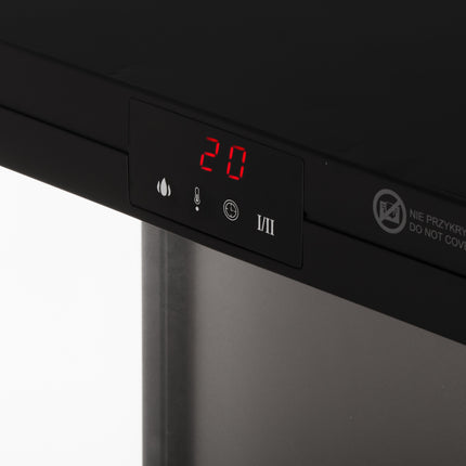 Elektrisk LED pejs med fjernbetjening – med 3D flammeeffekt og termostat