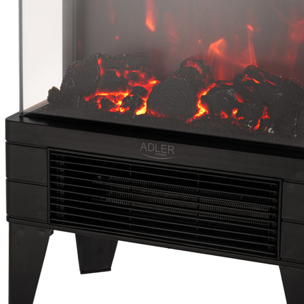 Elektrisk LED pejs med fjernbetjening – med 3D flammeeffekt og termostat
