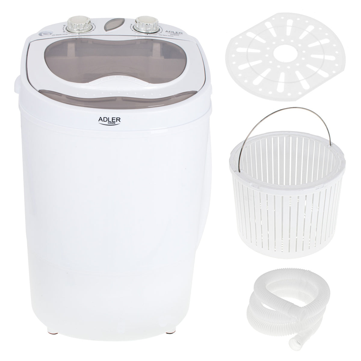 Kompakt Mini Vaskemaskine med Centrifuge – Perfekt til Rejser og Små Boliger