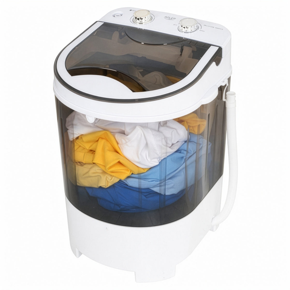 Mini Vaskemaskine med Centrifuge – 4 kg Kapacitet & 15 Min. Timer