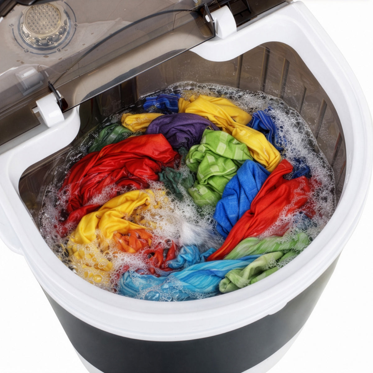 Mini Vaskemaskine med Centrifuge – 4 kg Kapacitet & 15 Min. Timer