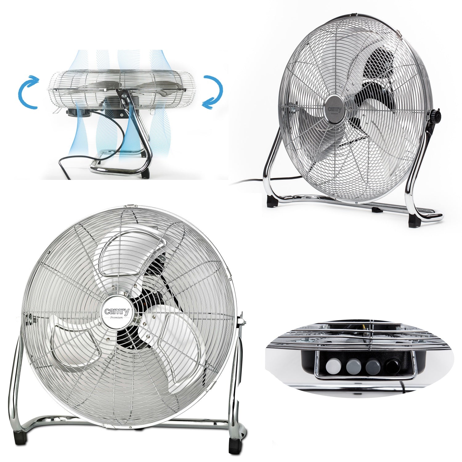 Gulventilator 45 cm - 3 hastigheder