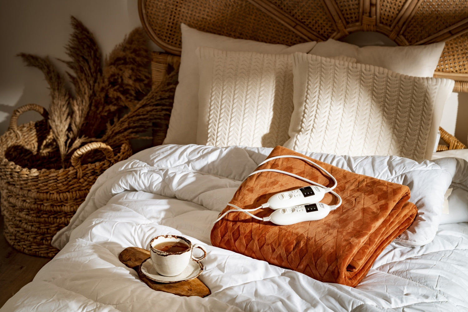 Varmetæppe 160 x 150 cm dobbelt, med Timer – Superblødt fleece & 8 varmeindstillinger (2 x 60W)