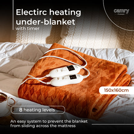 Varmetæppe, dobbelt, med Timer – Superblødt fleece & 8 varmeindstillinger (2 x 60W)