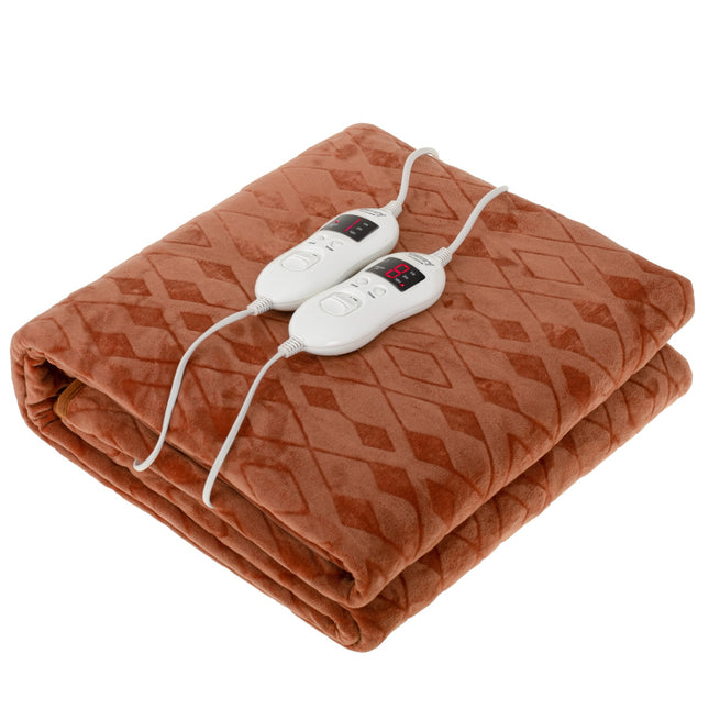 Varmetæppe, dobbelt, med Timer – Superblødt fleece & 8 varmeindstillinger (2 x 60W)