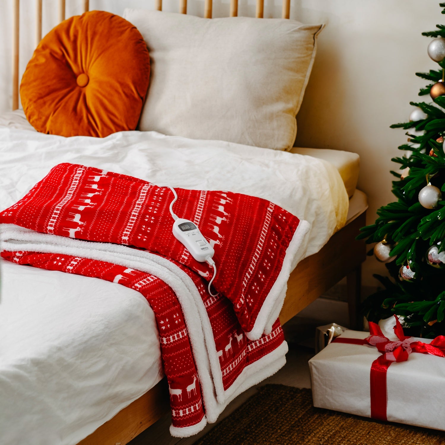 Varmetæppe  – 160x180 cm, dobbelt - varmeindstillinger & timer (120W)