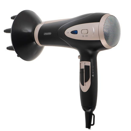 Hårtørrer med Ionfunktion og diffuser – Sort/Champagne