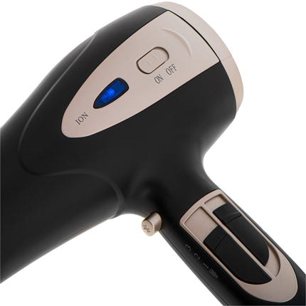 Hårtørrer med Ionfunktion og diffuser – Sort/Champagne