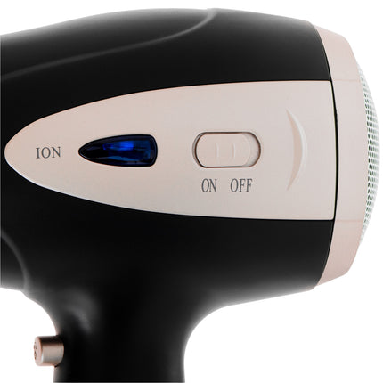 Hårtørrer med Ionfunktion og diffuser – Sort/Champagne