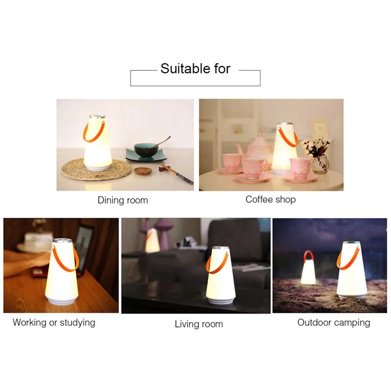 Trådløs og Genopladelig 360° Lampe - Perfekt til Indendørs og Udendørs Hygge