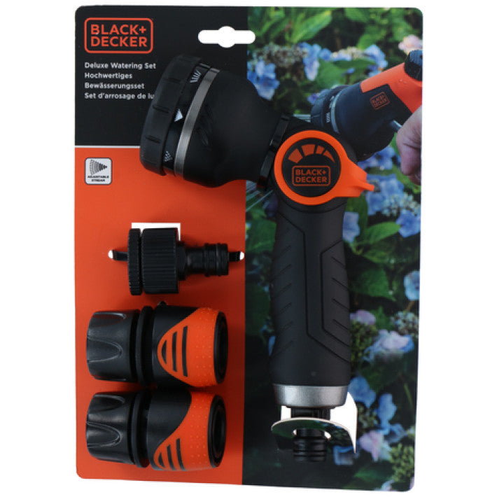 Black+Decker Deluxe Vandingssæt med Havebruser – 8 Sprøjtemønstre