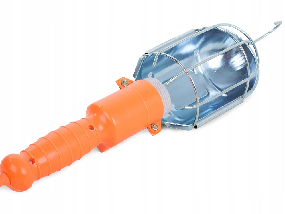Arbejdslampe 230V, 10m Kabel med Krog og Tænd/Sluk