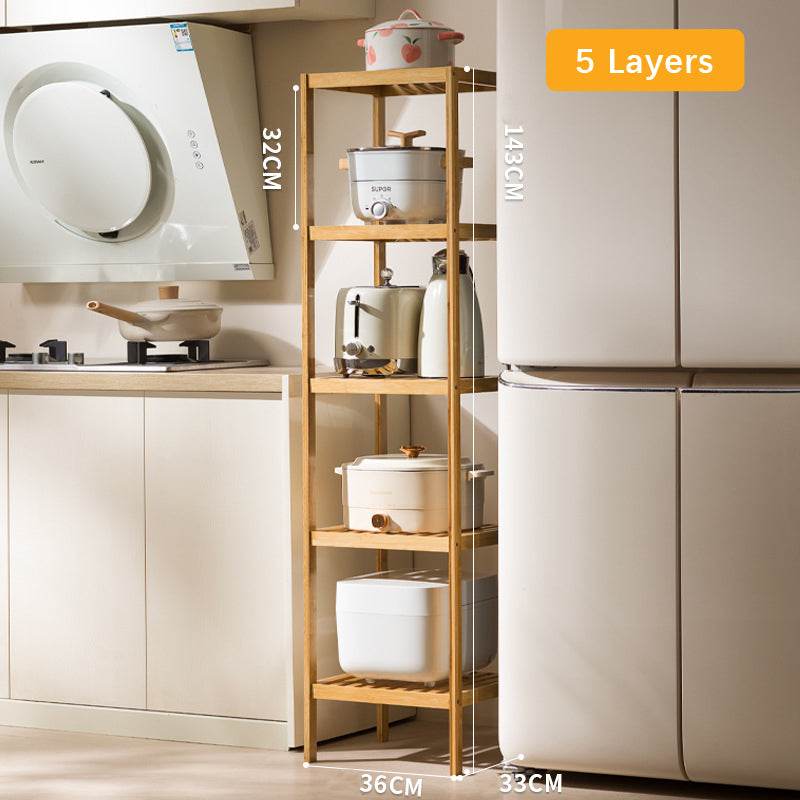 Badeværelsesreoler i BAMBUS - 5 hylder – Praktisk og Pladsbesparende Opbevaring