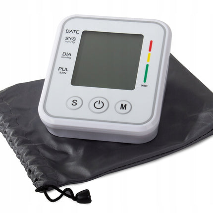 Elektronisk blodtryksmåler til overarmen med LCD-Display & opbevaringstaske