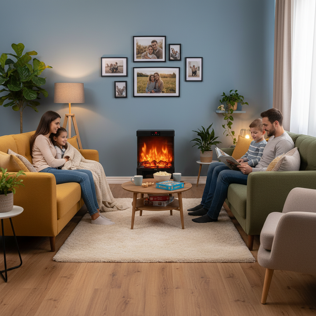 Pejs elektronisk– med 3D flamme effekt og termostat