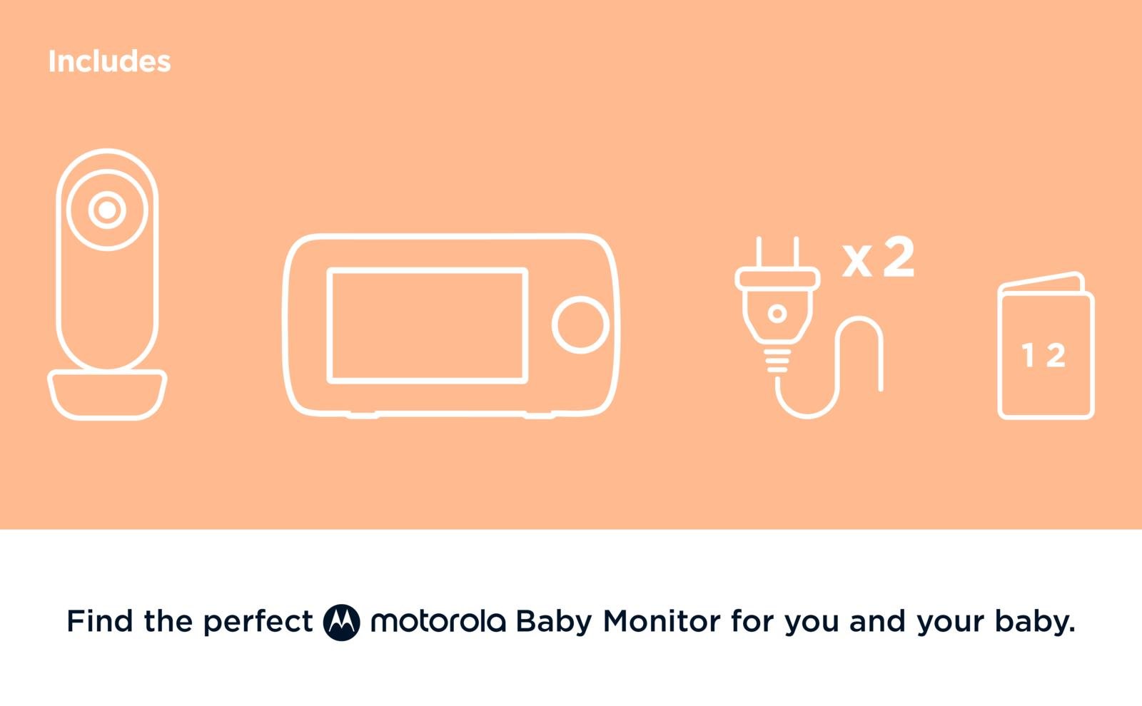 Motorola Babyalarm 4,3" Skærm, Nattilstand – Op til 300 m Rækkevidde