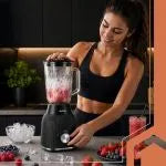 Ruhhy Blender 1200W med Glaskande – Smoothie Blender med Ice Crush & 2 To-Go Kopper