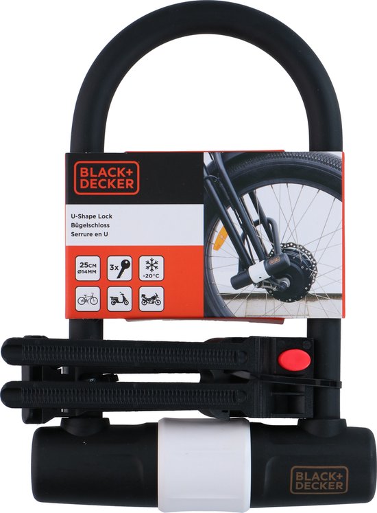 Black & Decker Bøjlelås – Robust og Sikkert til Cykel, Motorcykel og Scooter