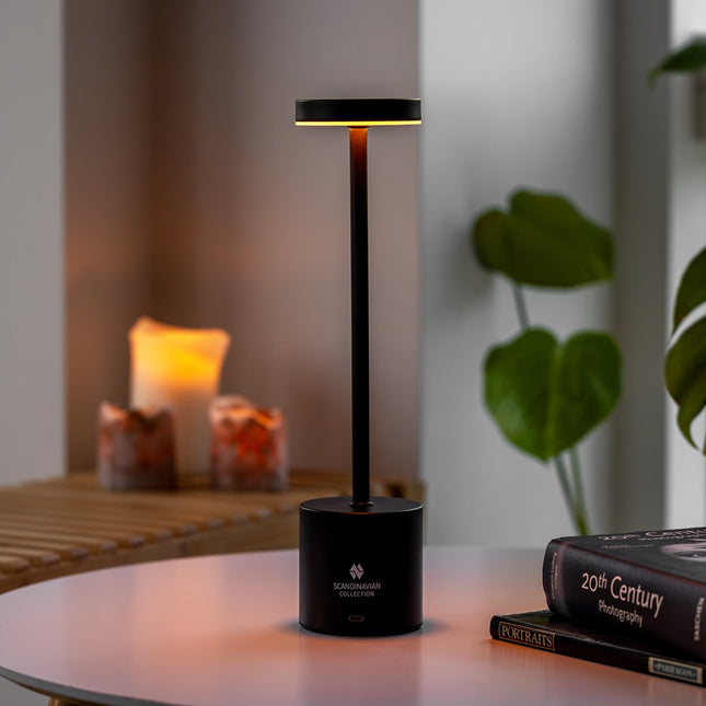 Touch Bordlampe med Justerbart Lysstyrke og Farve - Genopladelig Batteri