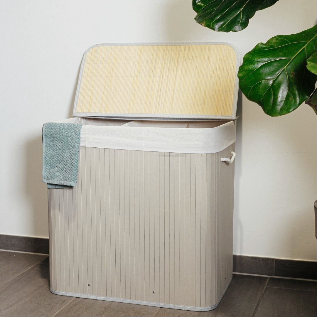 Bambus Vasketøjskurv 144 Liter – Elegant Kurv til Sortering af Vasketøj