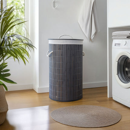 Bambus Vasketøjskurv 3 Størrelser– Elegant Kurv til Sortering af Vasketøj