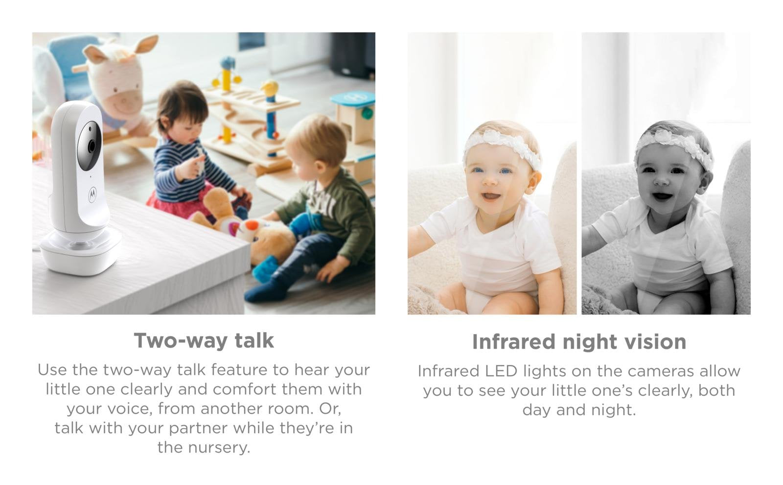 Motorola Babyalarm 4,3" Skærm, Nattilstand – Op til 300 m Rækkevidde