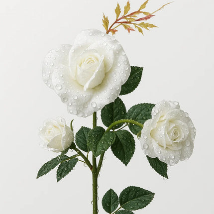 Solcelle Rose LED Havelampe – 3 Kunstige Blomster med Farveskiftende Lys