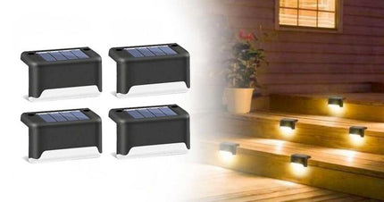 Solar-LED Trappe- og Hegnlys - 4 Stk. Sæt