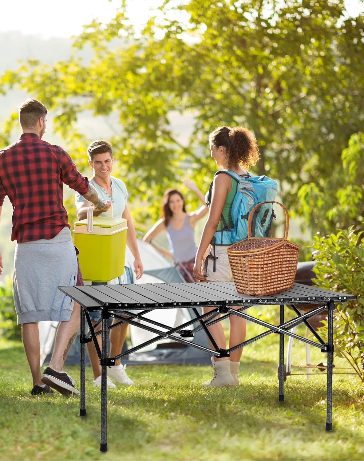 Campingbord, Sammenklappeligt, 3 størrelser, Sort