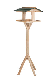 Fuglefoderhus på Pæl - 115 cm - Træ - Beskytter Mod Vind, Sol og Regn
