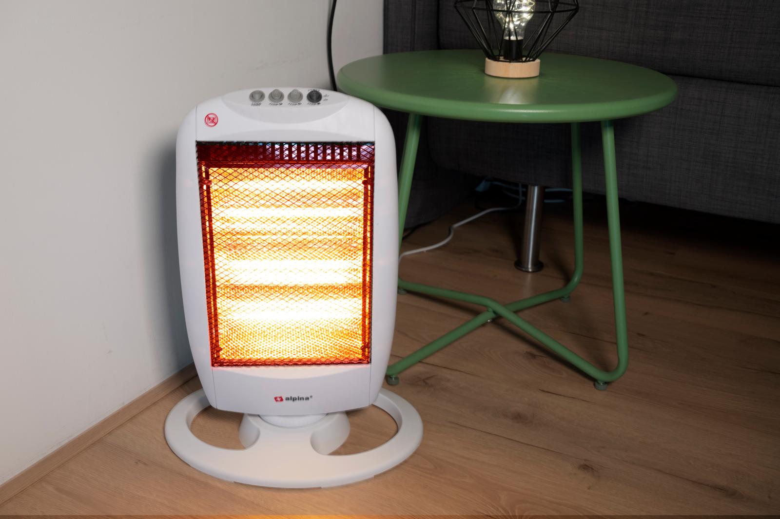 Alpina Elektrisk Halogenvarmer - 3 Varmeindstillinger - 1200W